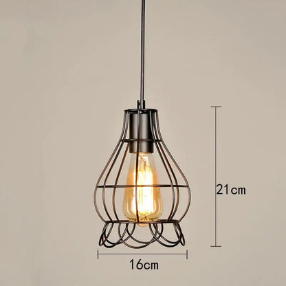 Black wrought iron pendant light with vintage edison bulb from decorbites™ retro iron art collection