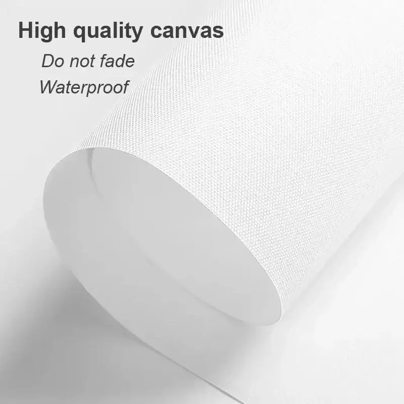 A roll of high-quality white canvas with textured weave for durable wall art posters in decorbites retro set of 3