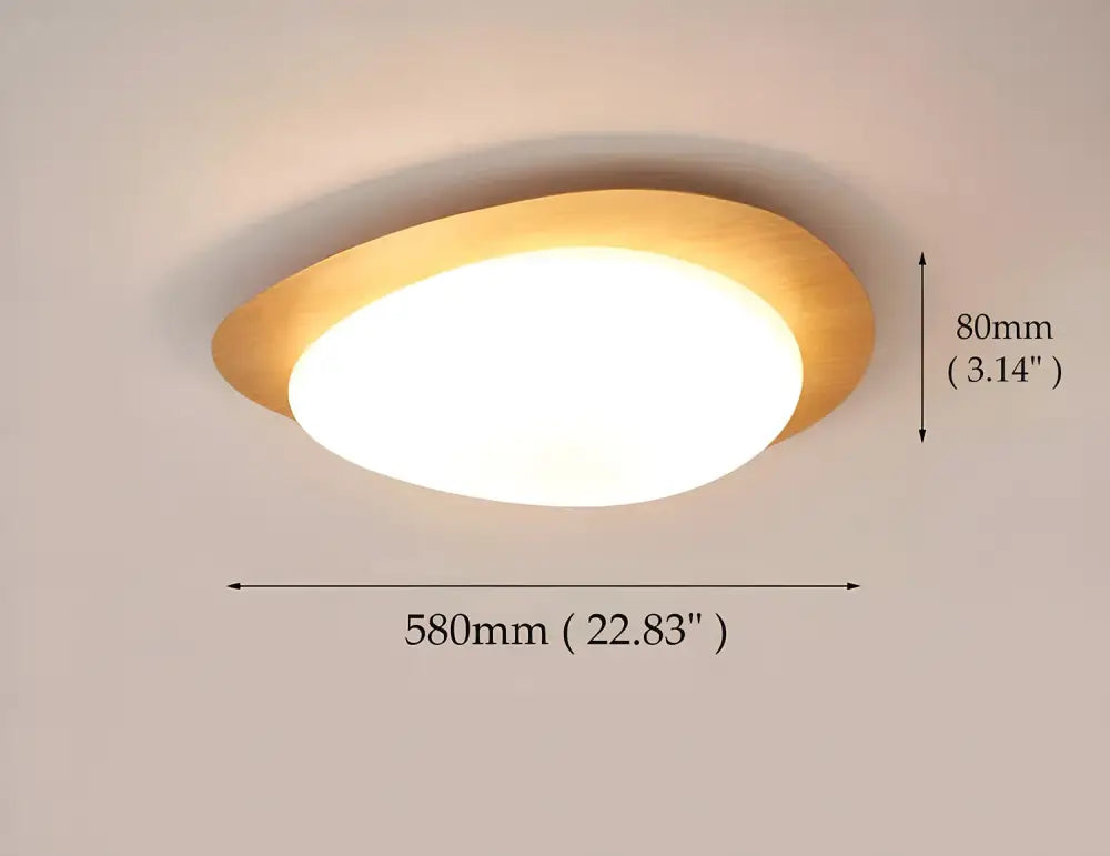 DecorBites™ retro-style ceiling light with warm walnut color and smooth wooden frame ideal for living room use
