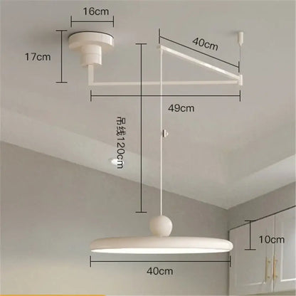 Cream iron decorbites rotatable nordic led pendant light with minimalist circular shade for modern interiors
