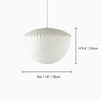 DecorBites™ silk led pendant lamp is a white ribbed paper pendant lamp with a sleek modern designer lighting design