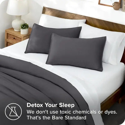 Dark gray silk pillowcases with a smooth luxurious finish from decorbites silky cooling duvet cover set 3pcs