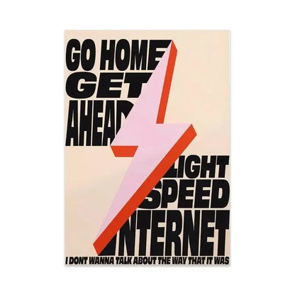 A bold minimalist decorbites™ singer harris styles lyrics art poster with pink and orange lightning bolt on cream background