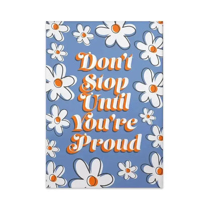 Decorbites™ singer harris styles lyrics art poster with bold orange styles lyrics text and white daisies on light blue background