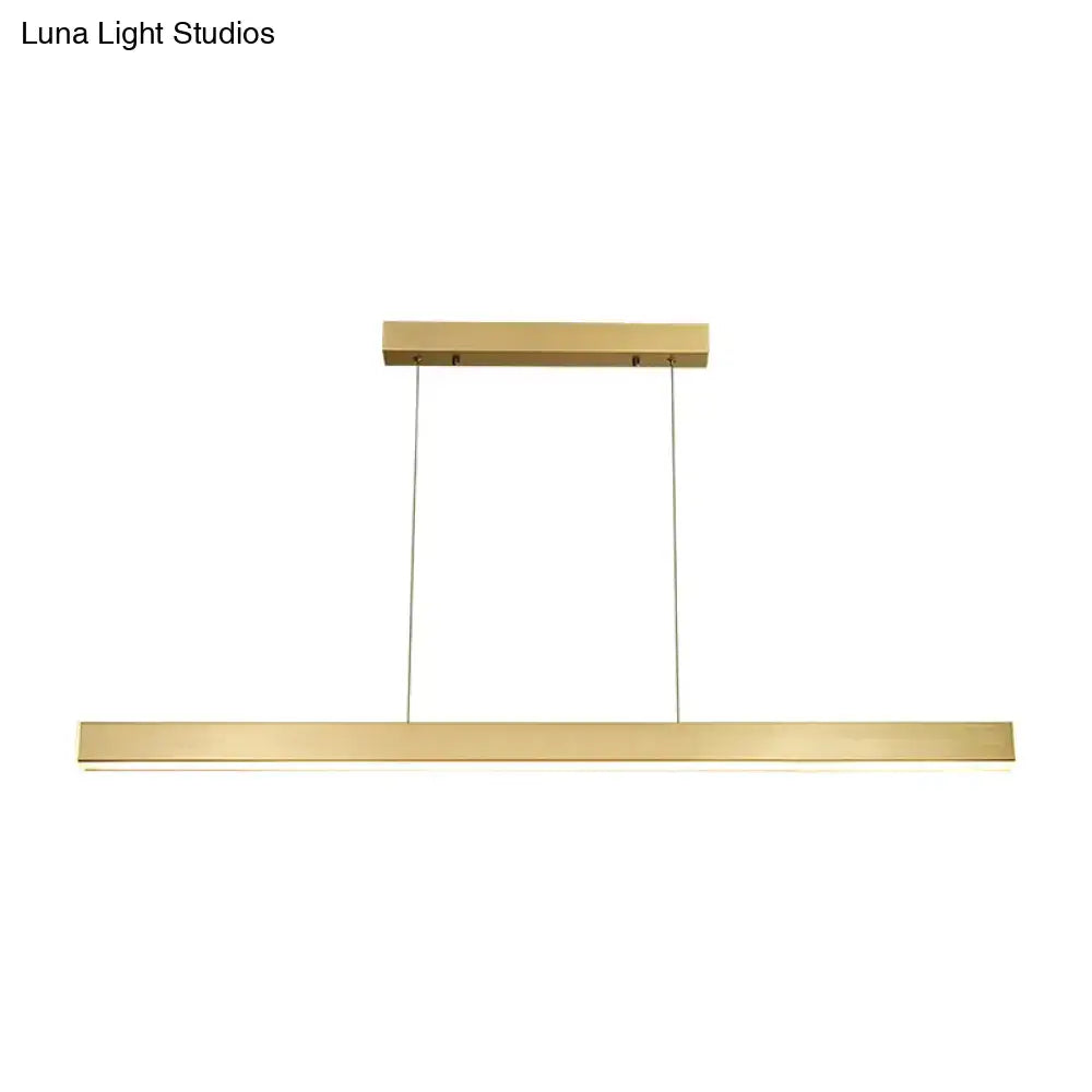 Modern gold-finished decorbites™ sleek brass island lamp with pole shaped led suspension lighting for acrylic dining rooms