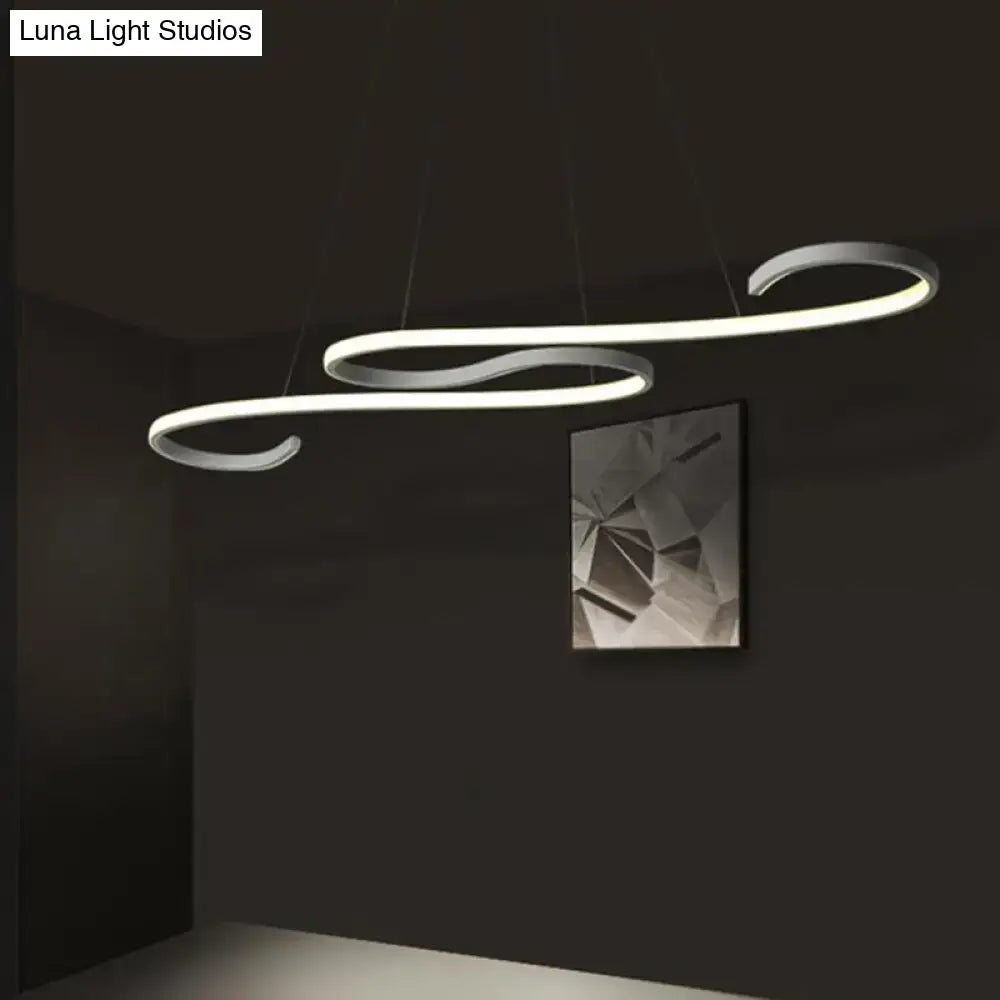 DecorBites™ sleek white LED pendant light with metal design features stepless dimming and 110v-120v for restaurants