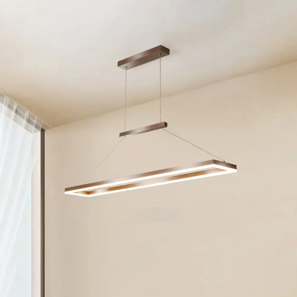 Decorbites sleek metal island ceiling led pendant light with brushed metal frame and warm led illumination for dining room
