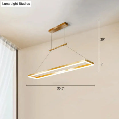 DecorBites sleek metal island ceiling pendant light with gold finish and integrated led lighting for dining room