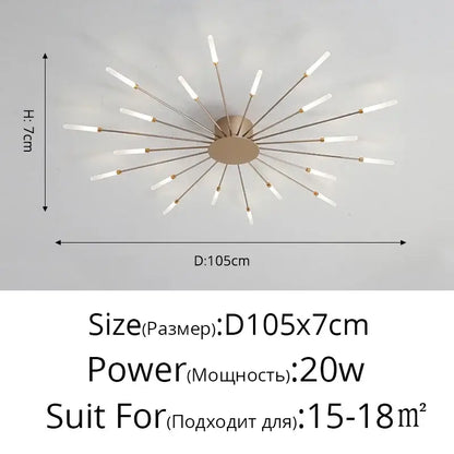 DecorBites™ sleek nordic led chandelier with bronze disc and frosted bulbs for modern living room led ceiling lighting