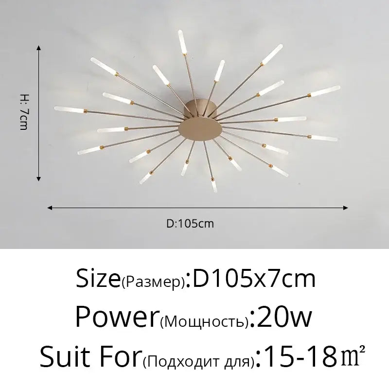 DecorBites™ sleek nordic led chandelier with bronze disc and frosted bulbs for modern living room led ceiling lighting