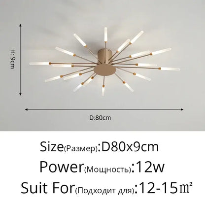 Decorbites sleek nordic led chandelier with bronze base and frosted shades for modern living room led ceiling lighting