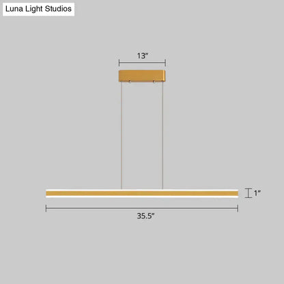 Decorbites sleek triangle island led hanging lamp with gold finish aluminum for restaurants with third gear remote