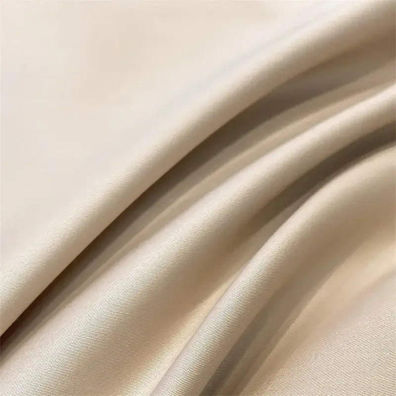 Beige satin decorbites™ soft egyptian cotton duvet cover with smooth glossy finish and subtle sheen 1000tc bedding set