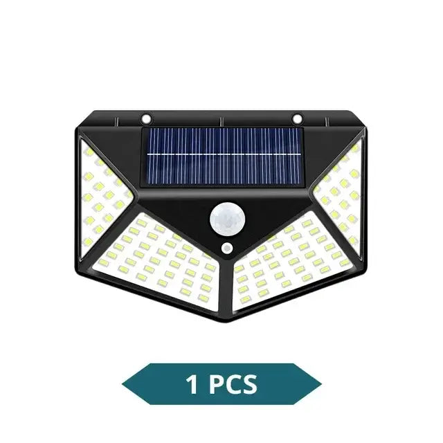 Black decorbites solar led outdoor lights set with triangular design multiple led bulbs and motion sensor sensor mode