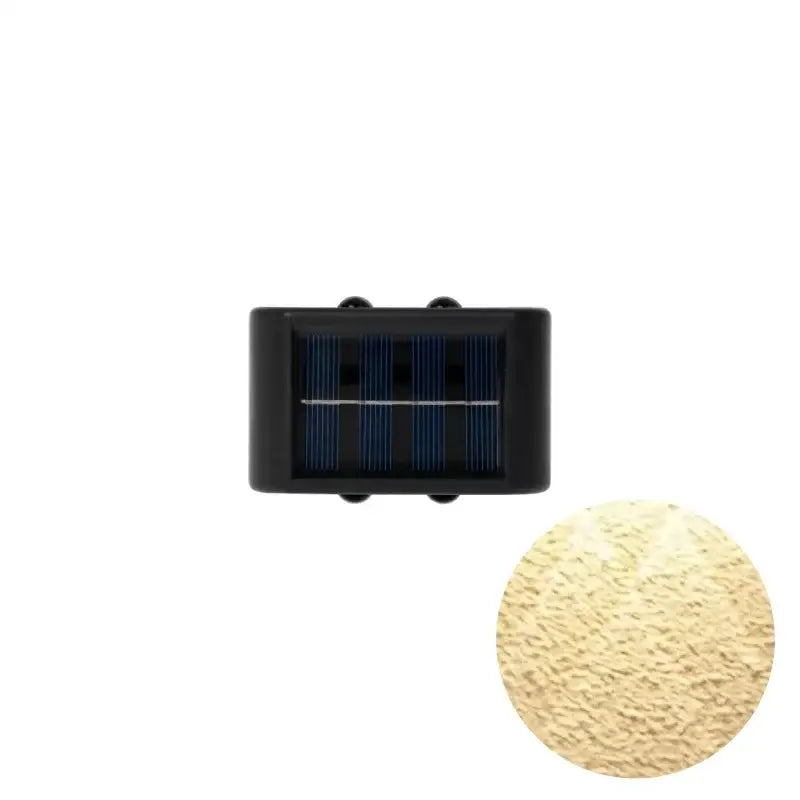Decorbites™ black rectangular solar led outdoor wall lights with textured beige led bulb for garden and patio use