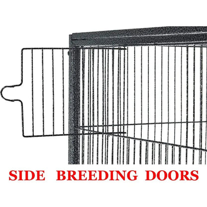 Black metal side breeding door for decorbites spacious double bird cage made of wrought iron with breeding nest doors