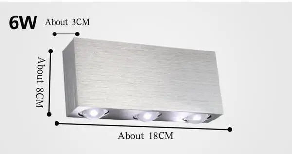 Silver brushed metal rectangular wall sconces with three embedded led bulbs from decorbites sphera wall collection