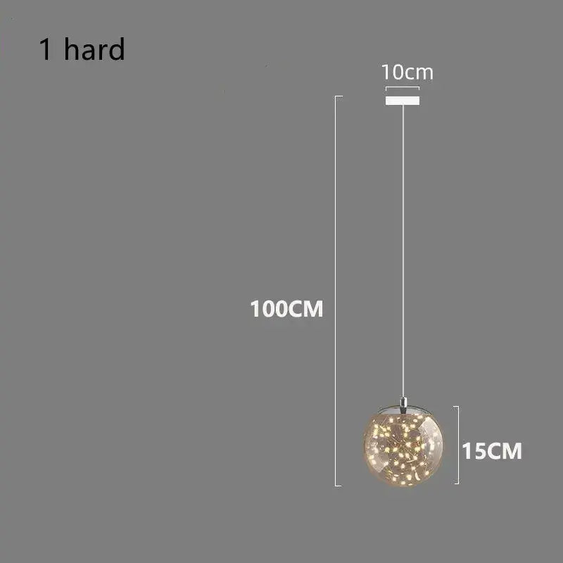DecorBites™ spiral crystal ball chandelier light with transparent glass globe and warm white leds suspended by chain