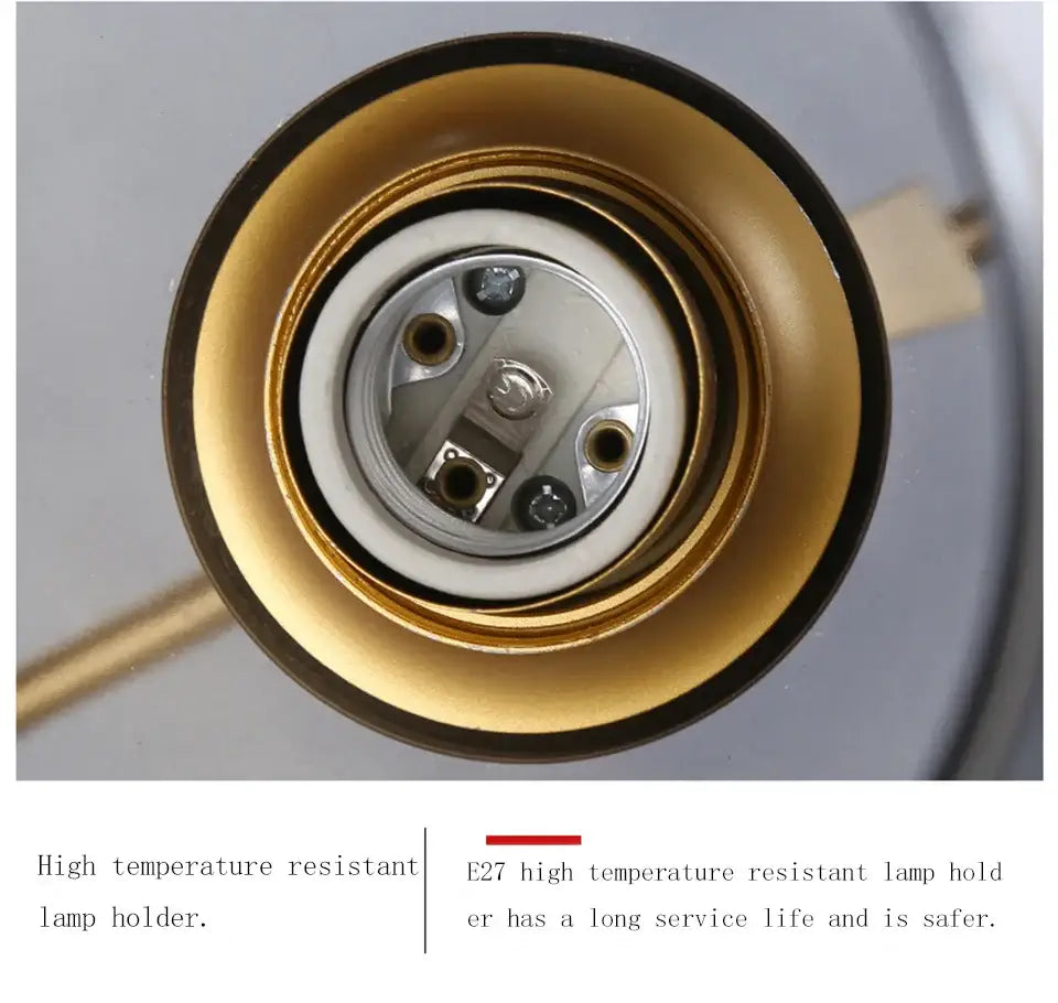 Gold-colored e27 lamp holder with ceramic base and metal contacts for DecorBites™ stylish nordic chandelier