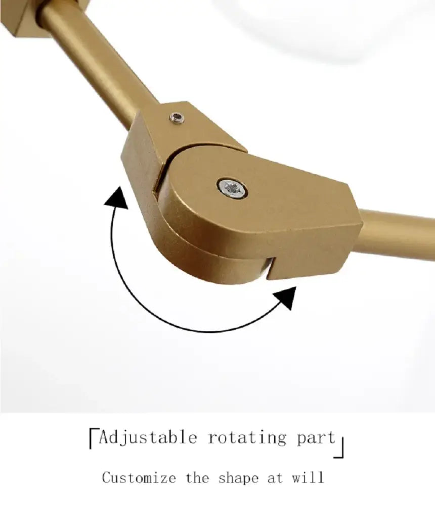 Gold-colored metal adjustable rotating joint for decorbites™ stylish nordic chandelier for living room and dining