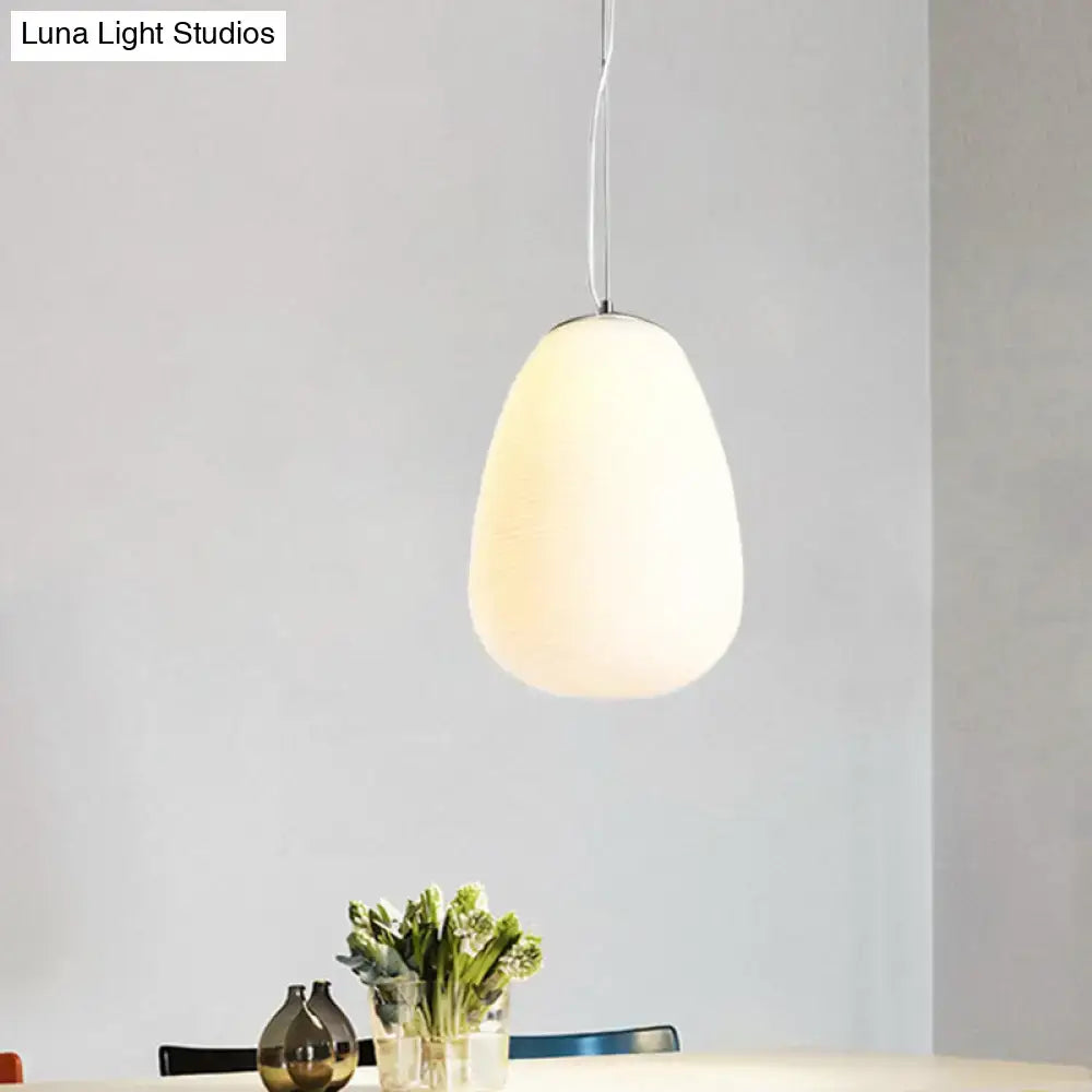 Decorbites™ stylish nordica pendant light featuring a frosted opal glass shade and polished chrome finish ideal for office and kitchen island