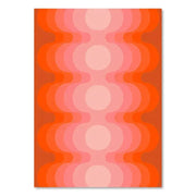 Vibrant orange and pink sunset rainbow flower prints canvas art print by decorbites featuring concentric circles