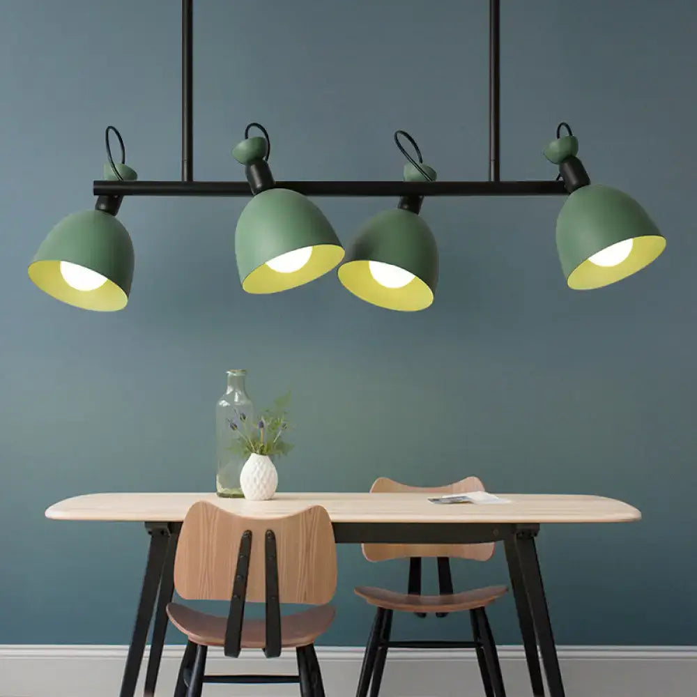 Modern green metal pendant lights with yellow interior linings from decorbites swivelable macaron island pendant 110v-120v light type