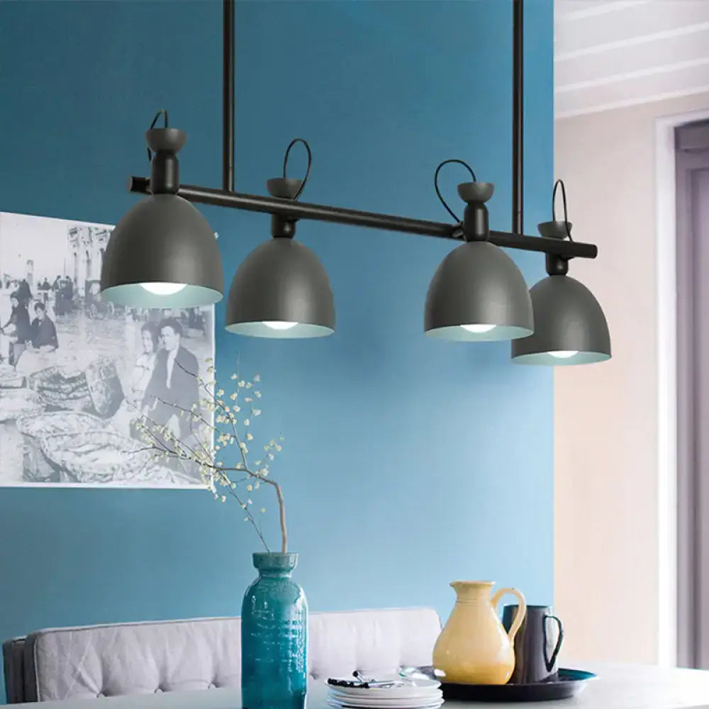 Modern matte black industrial pendant light fixture with four dome shades decorbites swivelable macaron island pendant available in 110v-120v and 220v-240v light type