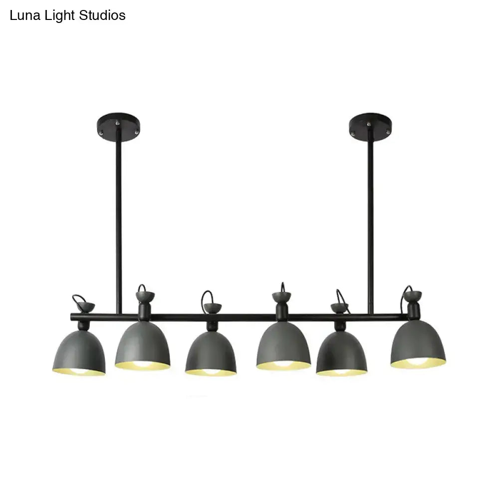 Decorbites swivelable macaron grey blue green industrial pendant light fixture with five matte dome shades 110v-120v and 220v-240v light type