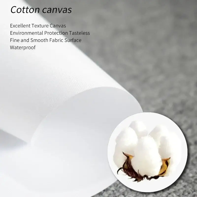 White cotton canvas fabric with smooth texture and waterproof finish for DecorBites™ tabby cat wall art featuring japanese tabby cat