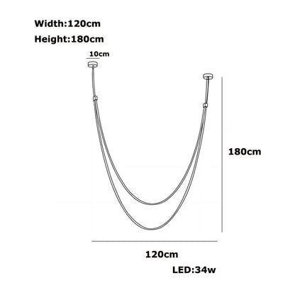 Decorbites™ trendy leather belt led chandelier light with modern double-tiered sleek minimalist design for living room