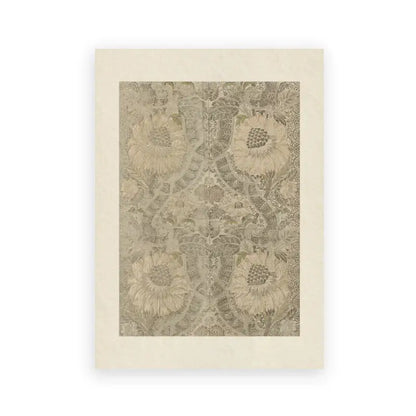 Beige-framed decorbites™ vintage farmhouse landscape oil painting wall art featuring delicate taupe floral pattern