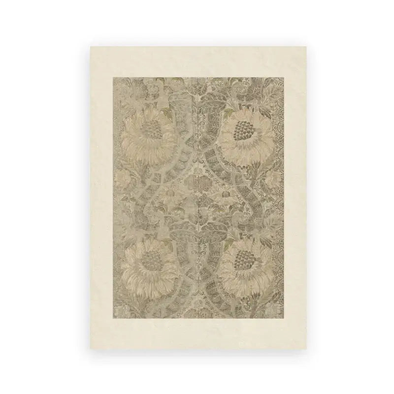 Beige-framed decorbites™ vintage farmhouse landscape oil painting wall art featuring delicate taupe floral pattern