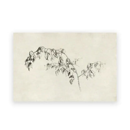 Decorbites™ vintage farmhouse wall art featuring a delicate black ink sketch on aged paper oil painting canvas poster