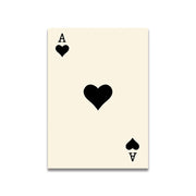 Decorbites™ vintage pink cartoon print canvas wall art featuring a cream playing card with black heart symbol center