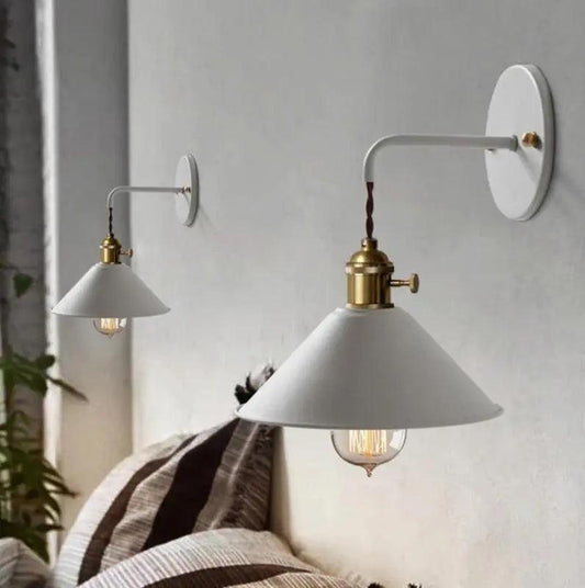 Vintage Plated Wall Lamp - White