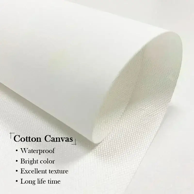 White cotton canvas roll with a textured woven surface for DecorBites™ vintage Poland city canvas prints home decor