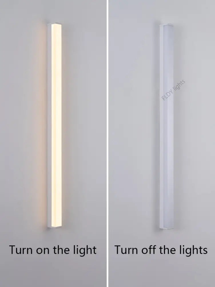 Modern white decorbites™ waterproof led outdoor wall light with sleek rectangular design and warm long strip led glow