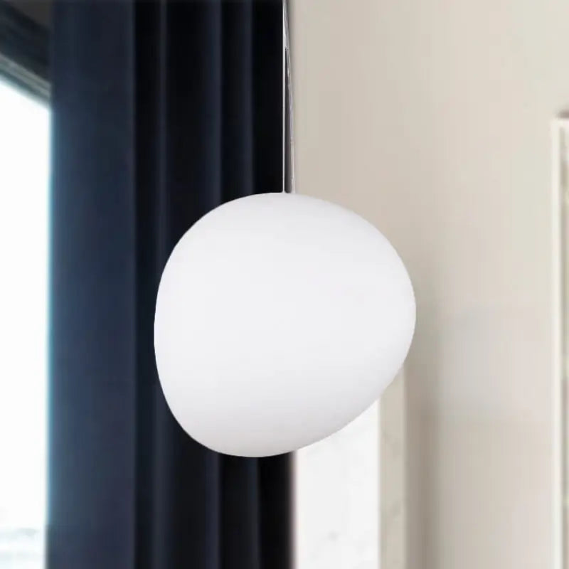 Decorbites white glass oval pendant light with sleek matte finish minimalist glass oval ceiling design