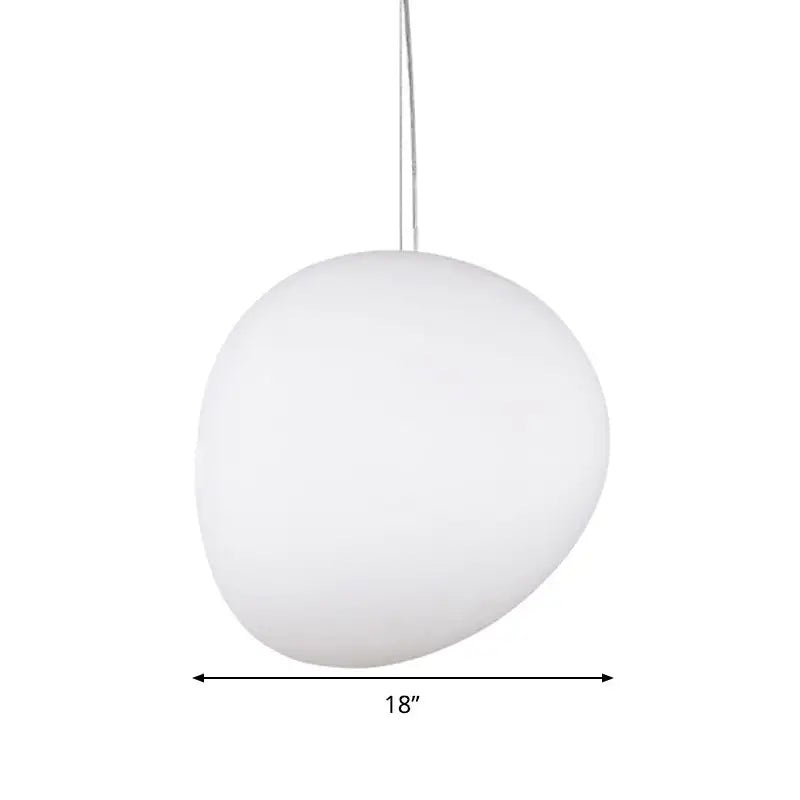 Decorbites white glass oval pendant light with smooth rounded glass oval ceiling shade and minimalist design
