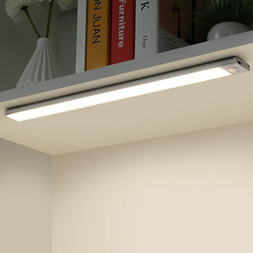 Decorbites™ brynjar sleek metallic led strip cabinet lighting with integrated control panel for kitchen units lighting solution