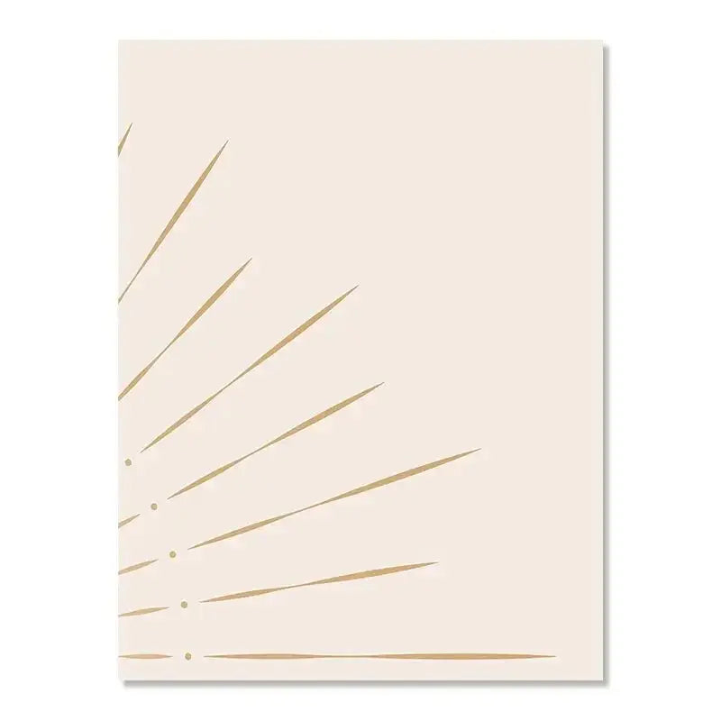 Beige notebook with delicate gold geometric lines inspired by sun rising horizon wall art from DecorBites™