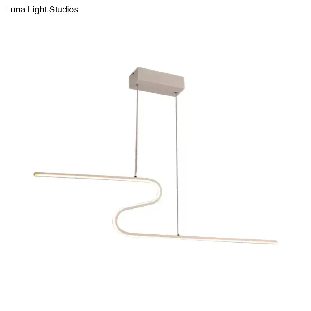Modern minimalist decorbites z-shaped linear island light pendant in black with warm white led for dining room and kitchen