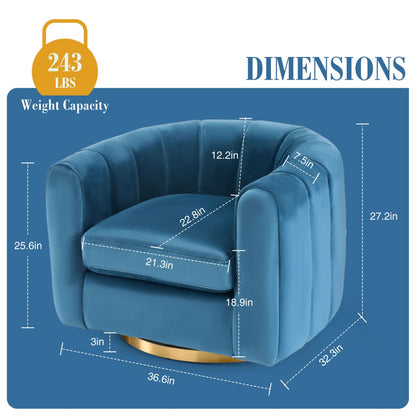 Ein einssitziges, rotierendes Sofa, bezogen mit Samtstoff