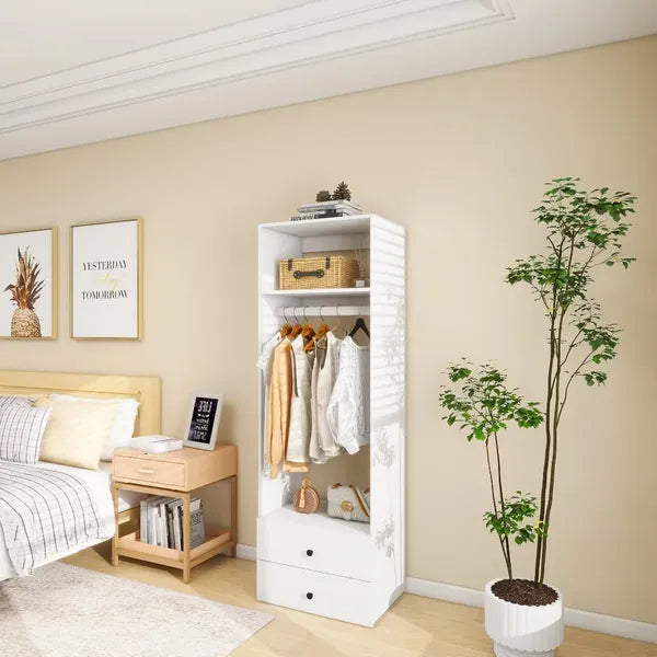 Wooden Modular Closet Organizer Modern Open Wardrobe