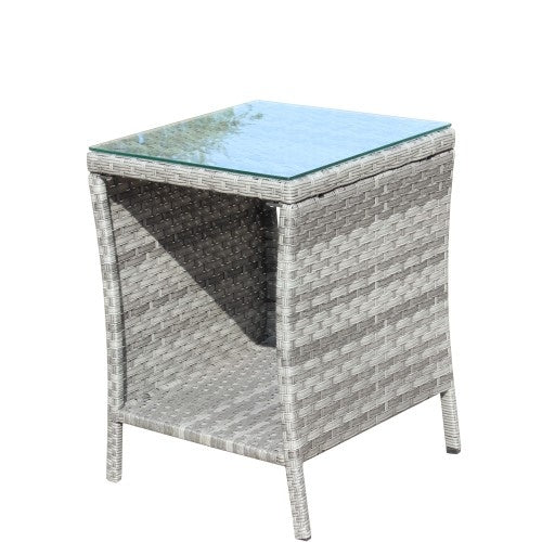 Grey Rattan Patio Table