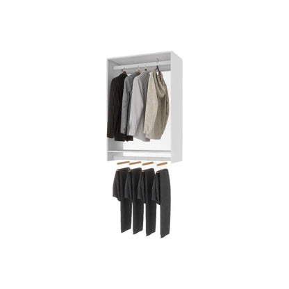 46,8 "H Livelylodge Holzmodulares Kleiderschranklager : Kleiderschrank-Organizer Modernes Offenes Kleiderschranksystem Mit Kleiderstange Und Regal Für Schlafzimmer & Umkleideraum Weiße Oberfläche Für Alle Altersgruppen