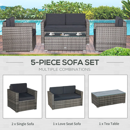 4-teiliges Terrassenmöbel-Set mit Polstern