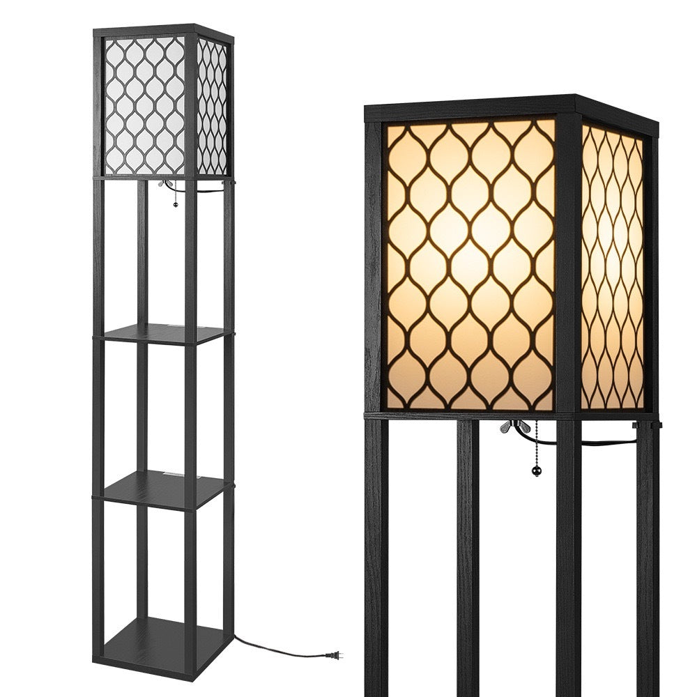 Bücherregal und Stauraumregal Stehlampe