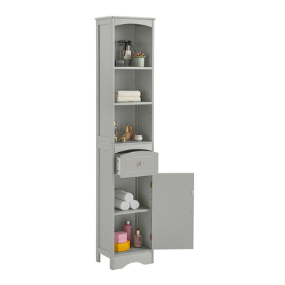 Hohes Badezimmerschrank-Aufbewahrungsschrank mit Schublade und höhenverstellbarem Regal